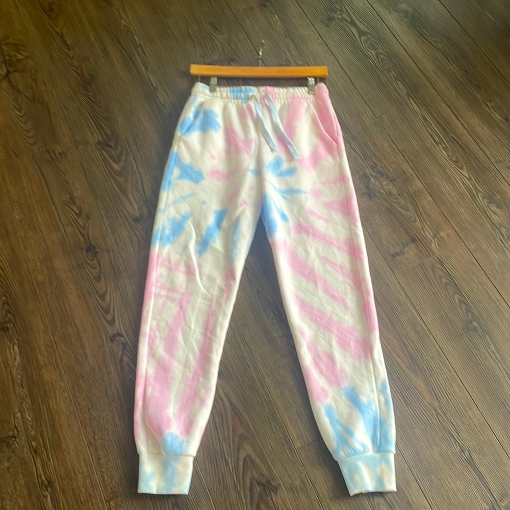 Pink and blue tie die joggers Small - Picture 1 of 7